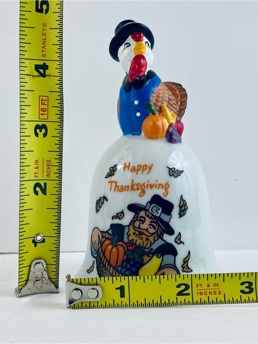 Thanksgiving Turkey Porcelain Handbell Pumpkin Clapper K's Collection NWT - Picture 11 of 12
